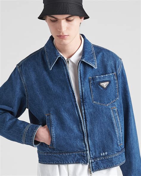 prada jean jacket men's|Prada jean jacket cropped.